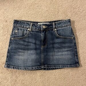 Garage Denim Mini Skirt with Shorts